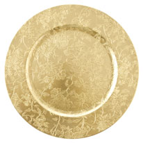 Prato Marcador de Natal Dourado