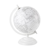Globo Terrestre Decorativo Branco