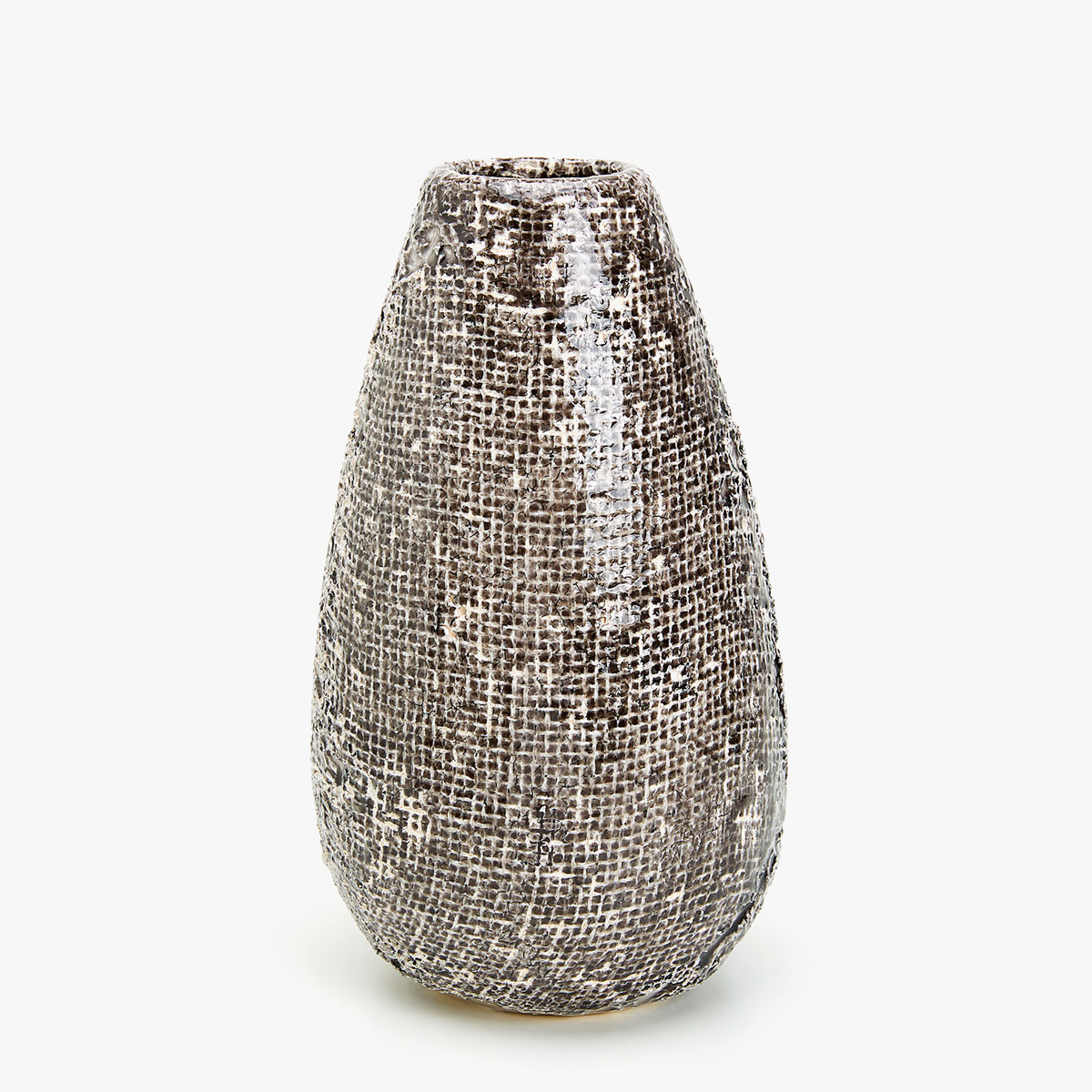 Afbeelding 1 van het product Grijze aardewerken vaas met textuur
