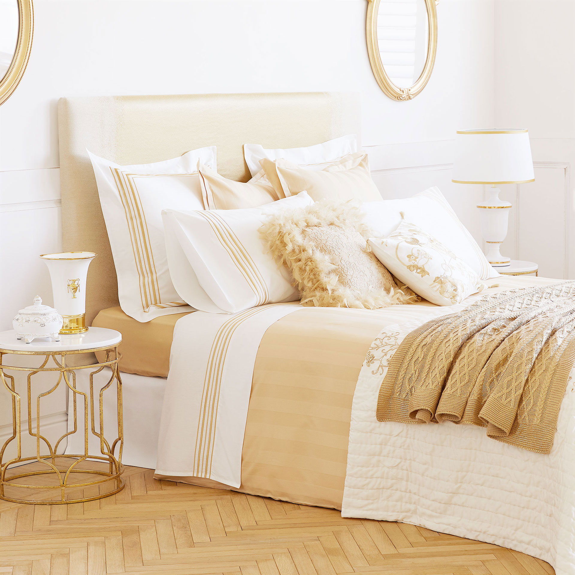 Gold Satin Fitted Bottom Sheet Bottom Sheets Bedroom Zara