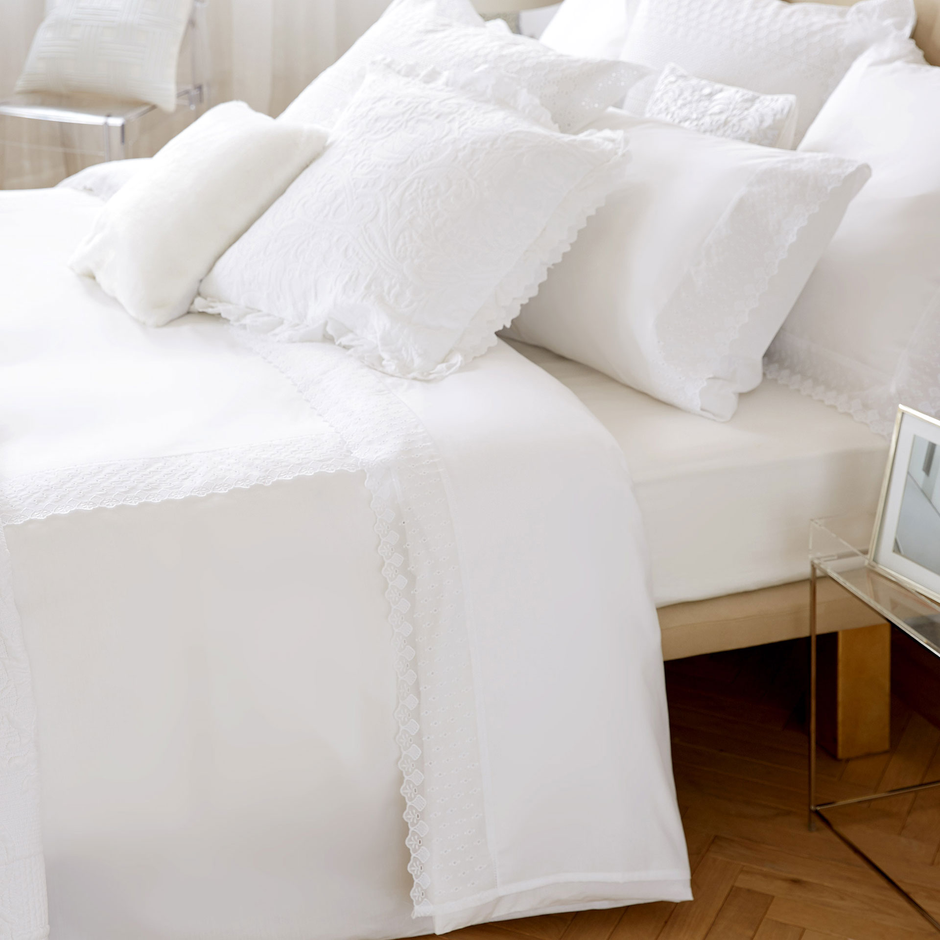 Voile Embroidered Percale Cotton Duvet Cover Covers Image 3 Of The Product Voile Embroidered Percale Cotton Duvet Cover