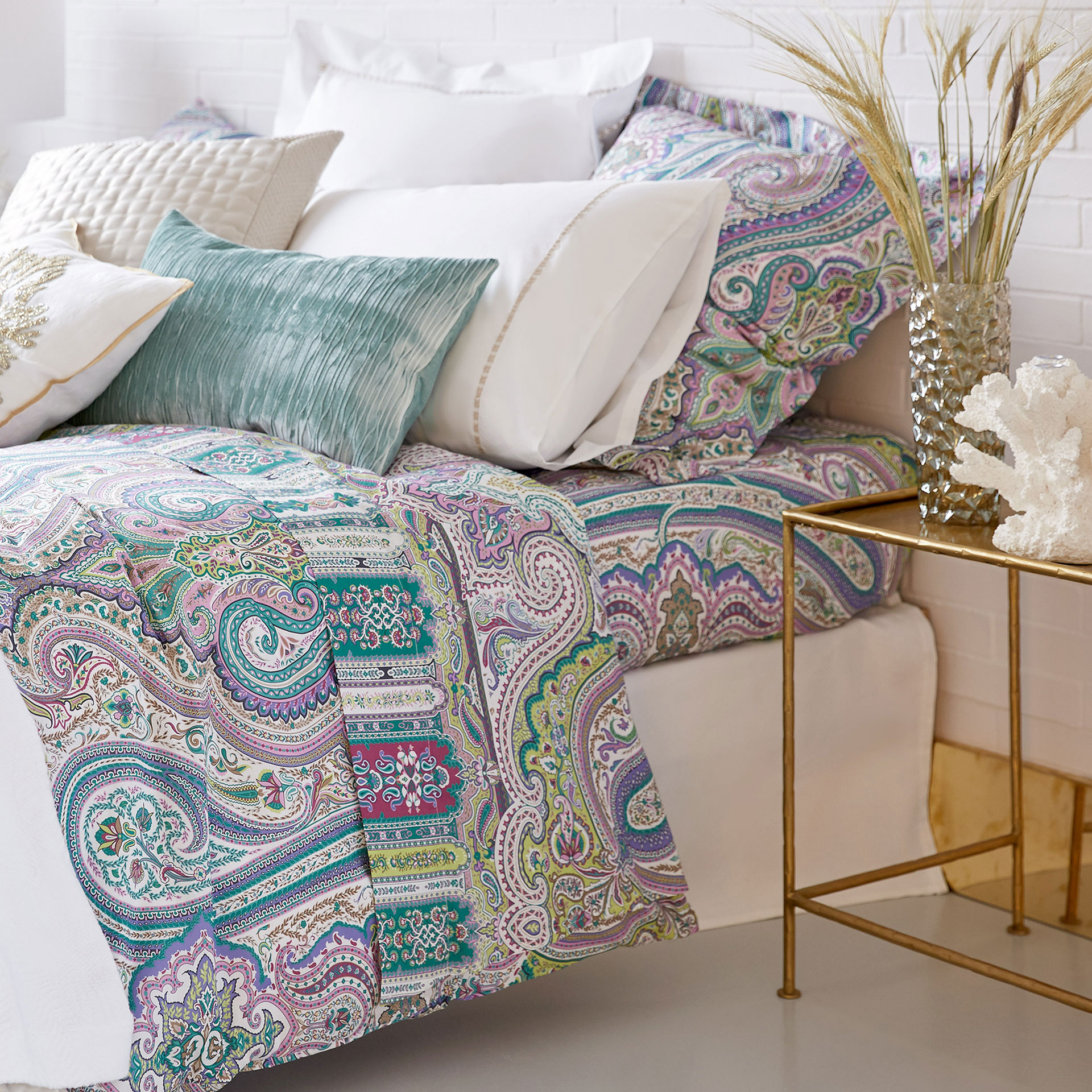 Multicoloured Paisley Print Duvet Cover Covers Bedroom Image 3 Of The Product Multicoloured Paisley Print Duvet Cover
