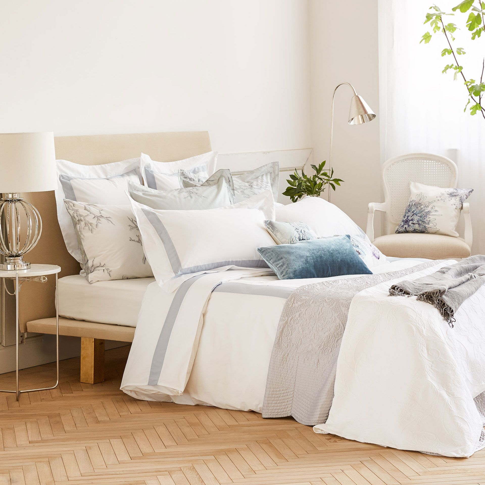 Contrast Percale Cotton Duvet Cover Covers Bedroom Image 2 Of The Product Contrast Percale Cotton Duvet Cover
