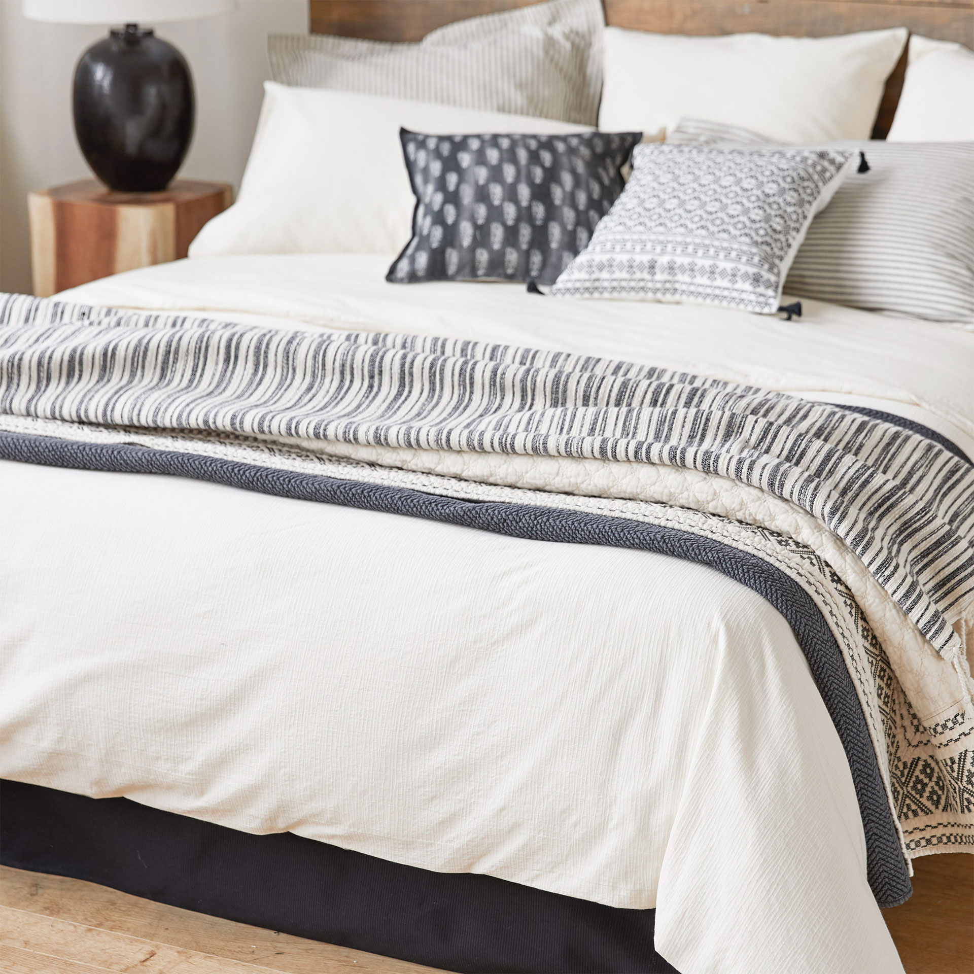 Textured Percale Cotton Duvet Cover Covers Bedroom Image 3 Of The Product Textured Percale Cotton Duvet Cover