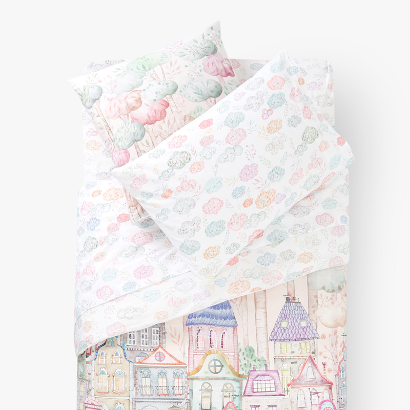 Kids Duvet Covers Zara Home New Collection Reversible Houses And Clouds Print Duvet Cover