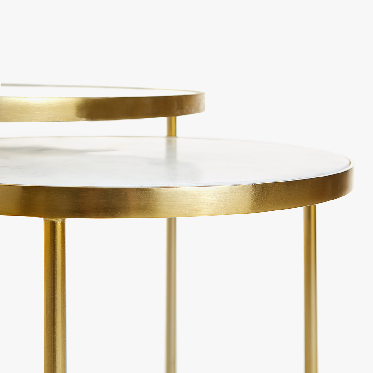 Marble Nesting Tables With Golden Base Set Of 2 Furniture Image 4 Of The Marble Nesting Tables With Golden Base Set 2