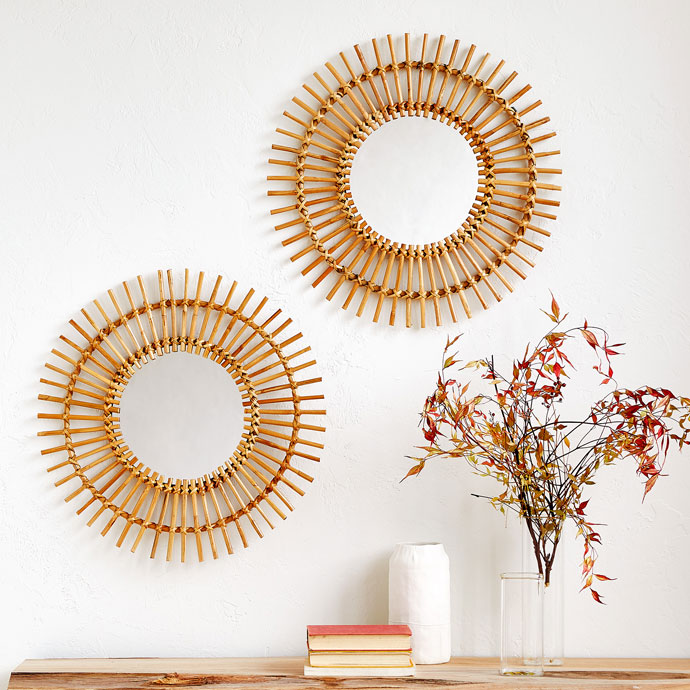 Mirrors Zara Home New Collection Round Bamboo Mirror