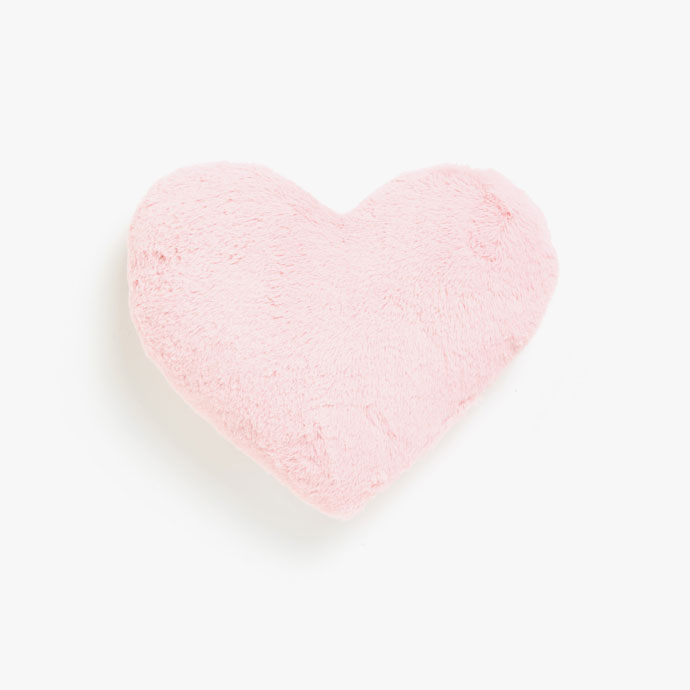 Pink Heart Shaped Faux Fur Cushion Zara Home Malta