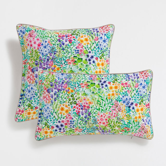 Cok Renkli Desenli Keten Yastik Kilifi Zara Home Turquia