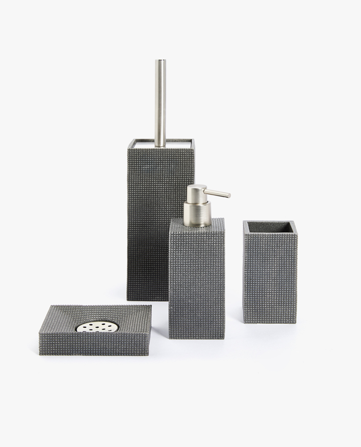 Bathroom Accessories Zara Home Grey Striped Resin Bathroom Set