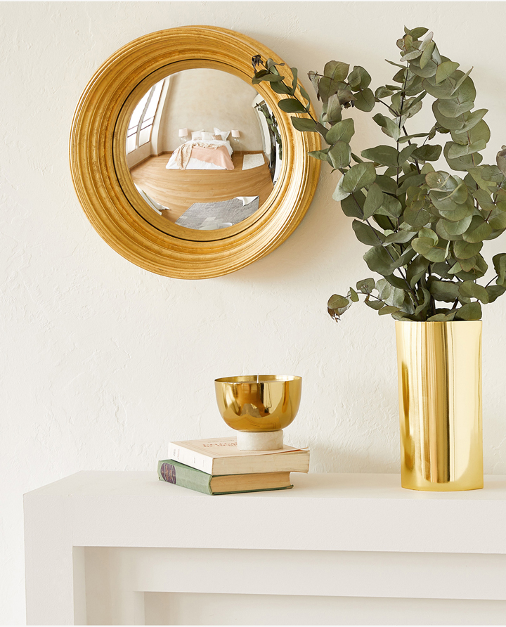 Mirrors Zara Home Golden Convex Mirror