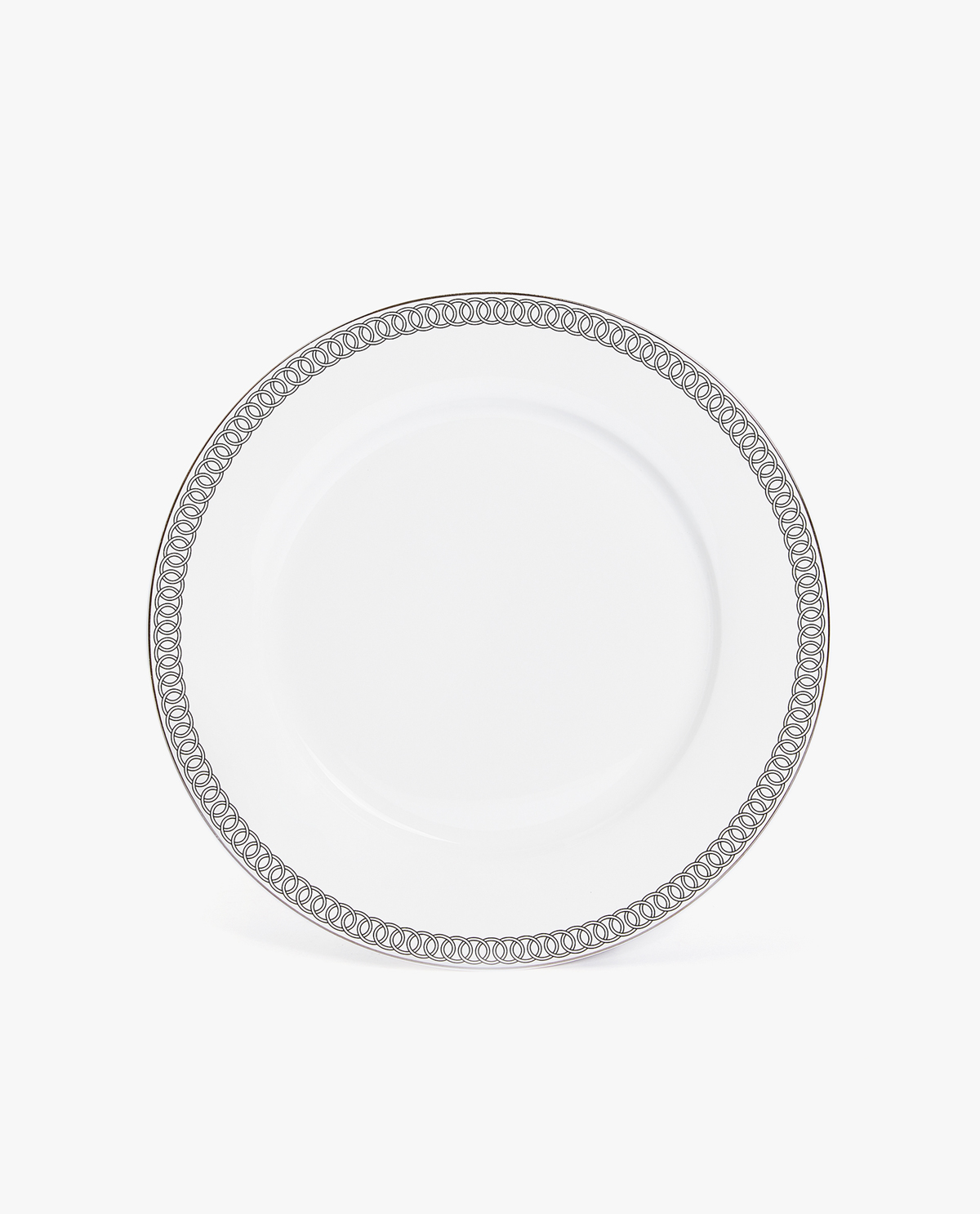 Porcelain Dinner Plate With Silver Rim Animal Print Trends Image 1 Of The Product Porcelain Dinner Plate With Silver Rim