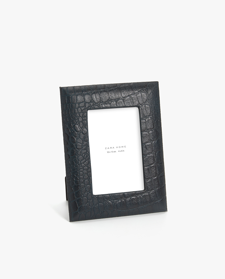 Picture Frames Zara Home Blue Mock Croc Effect Leather Frame
