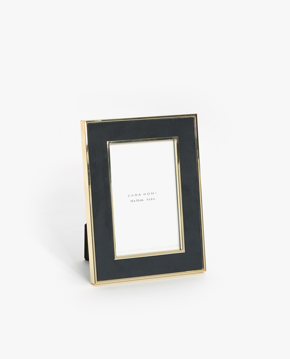Picture Frames Zara Home Suede Frame With Metallic Border