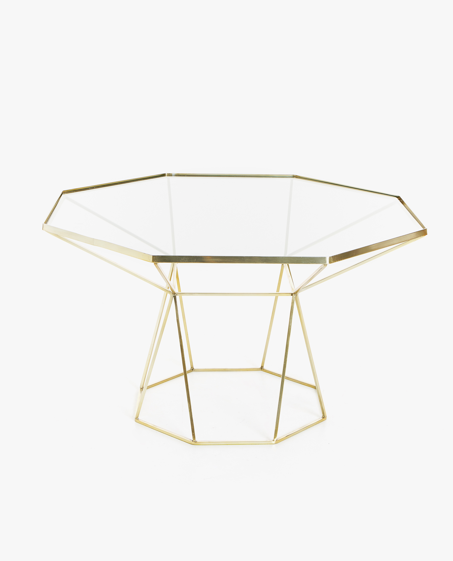Golden Octagonal Table Furniture Decoration Zara Home United Golden Octagonal Table