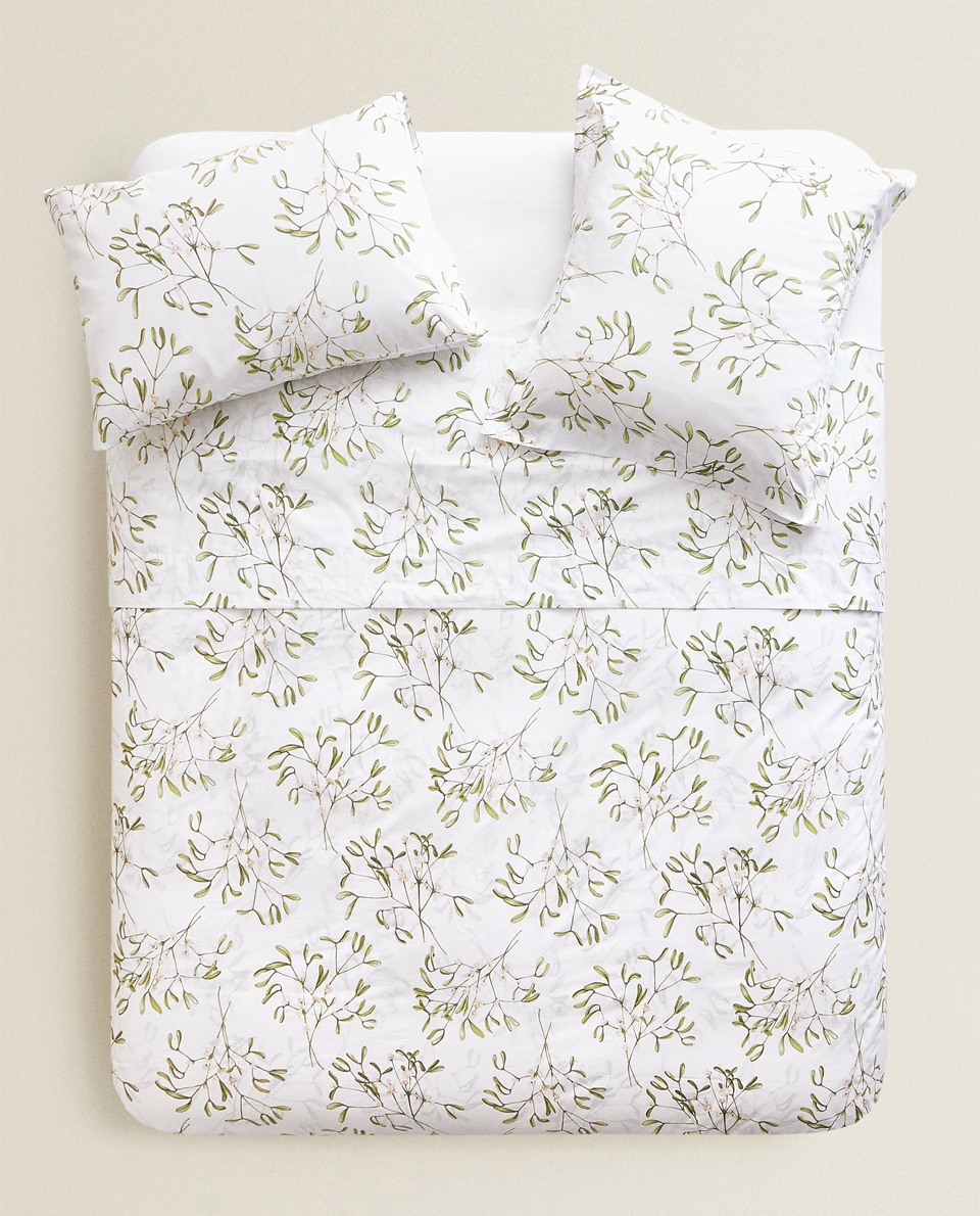 Mistletoe Print Duvet Cover Bed Linen Bedroom Sale Zara