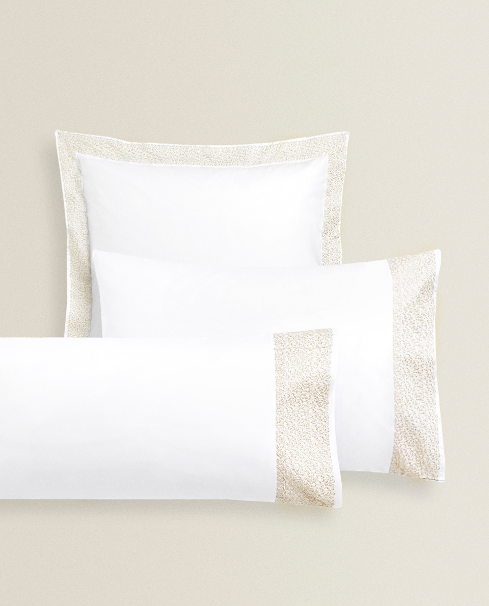 Pillowcase With Embroidered Border Men S Footwear Clothing