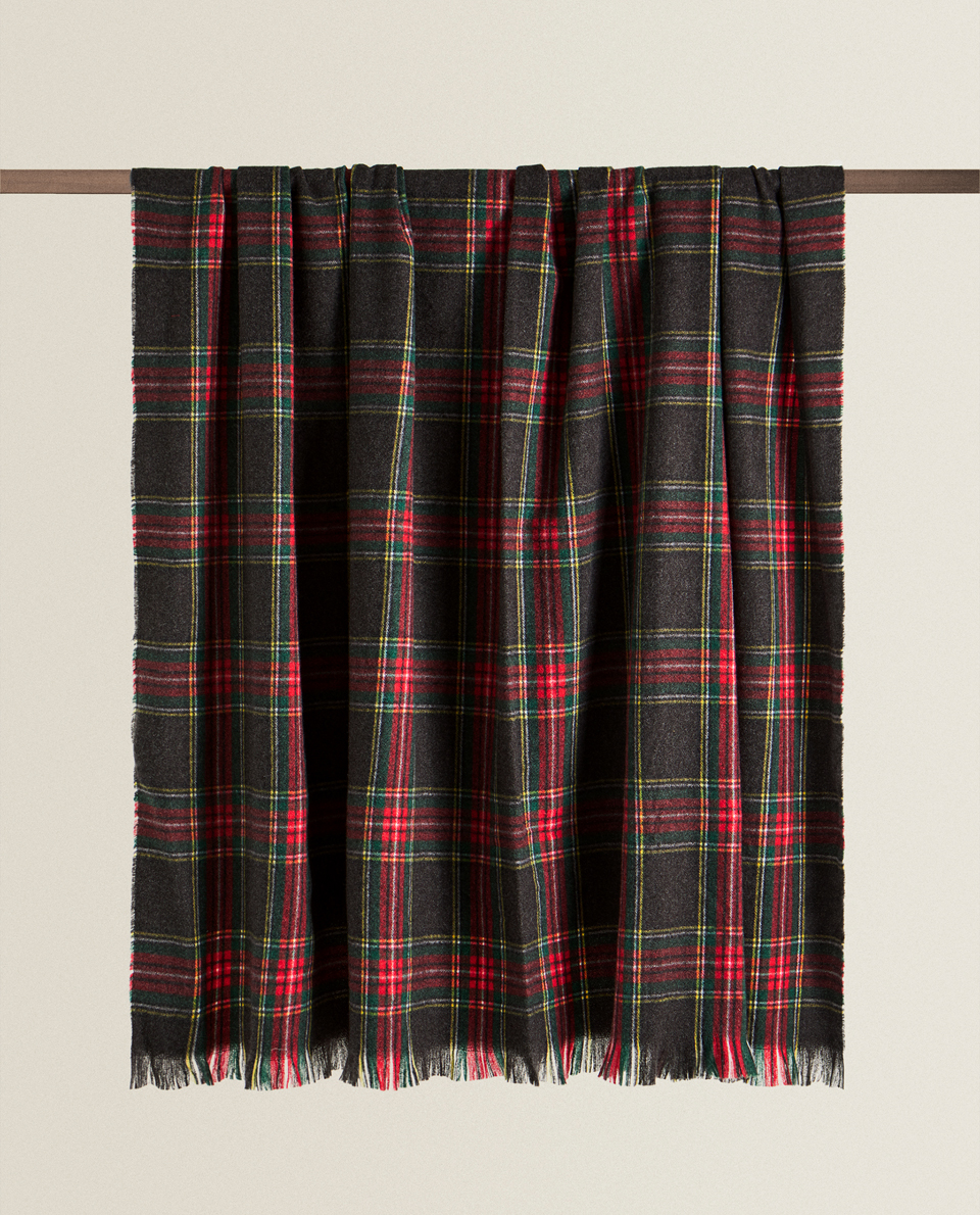 Plaid >> Plaid Blanket With Fringe Plaid >> Plaid Blanket With Fringe