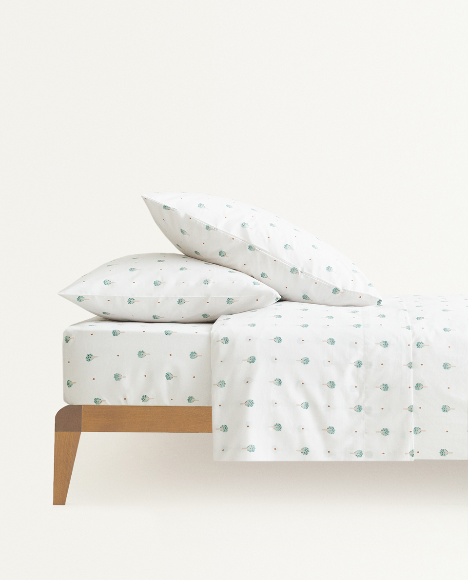 Tree Print Flat Sheet Kids Sale Zara Home Thailand
