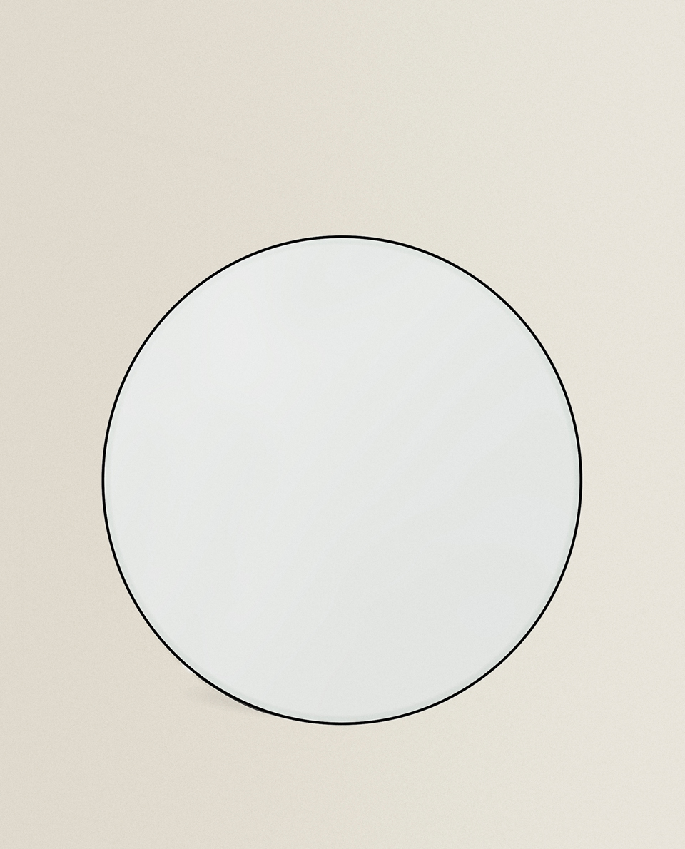 Round Mirror With Black Frame