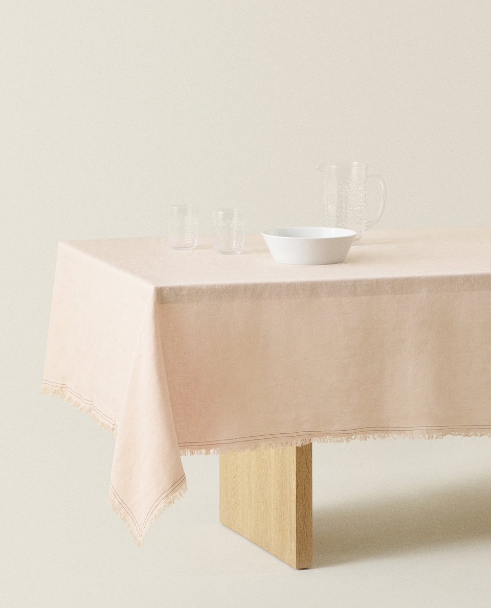 Keten Masa Ortusu Kirlent Yatak Odasi New Collection Zara Home Turquia