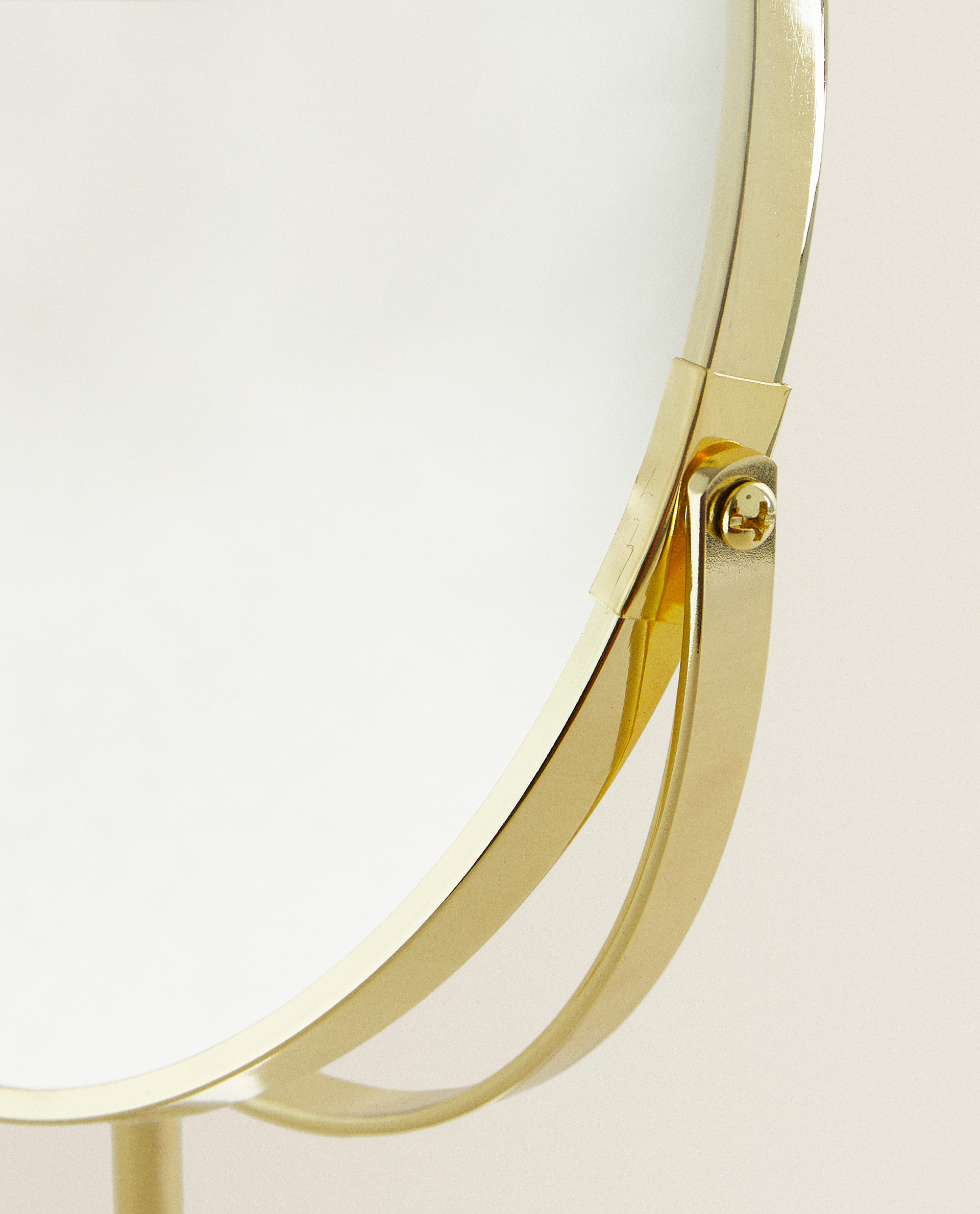 Gold Frame Cosmetic Mirror With Stand