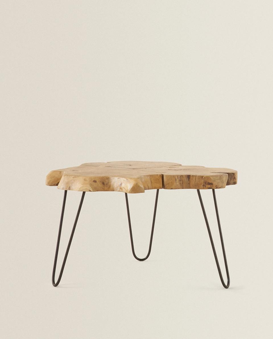 Furniture Living Room Zara Home United Kingdom Irregular Teak Table