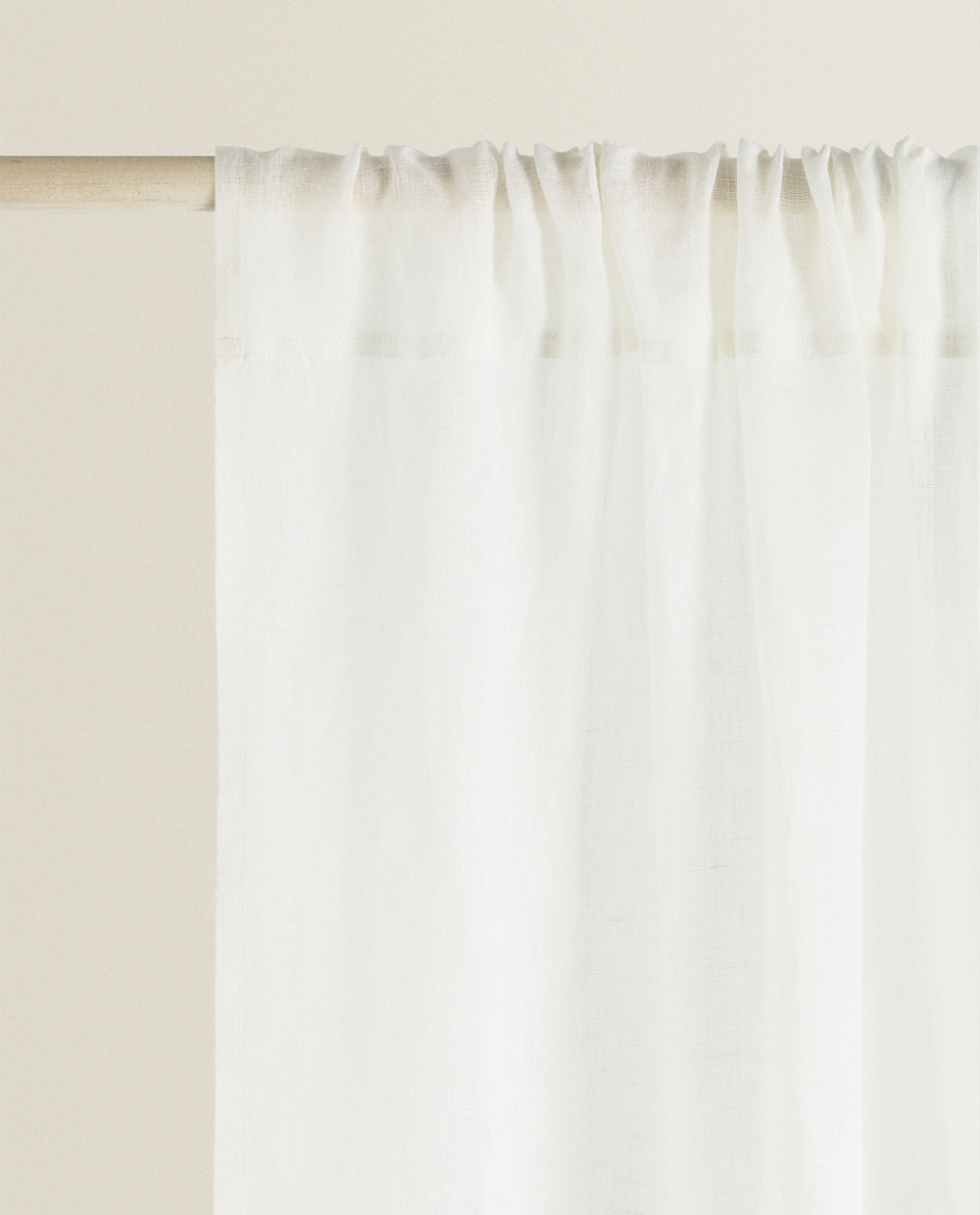 Sheer Linen Curtain Curtains Living Room Zara Home Qatar