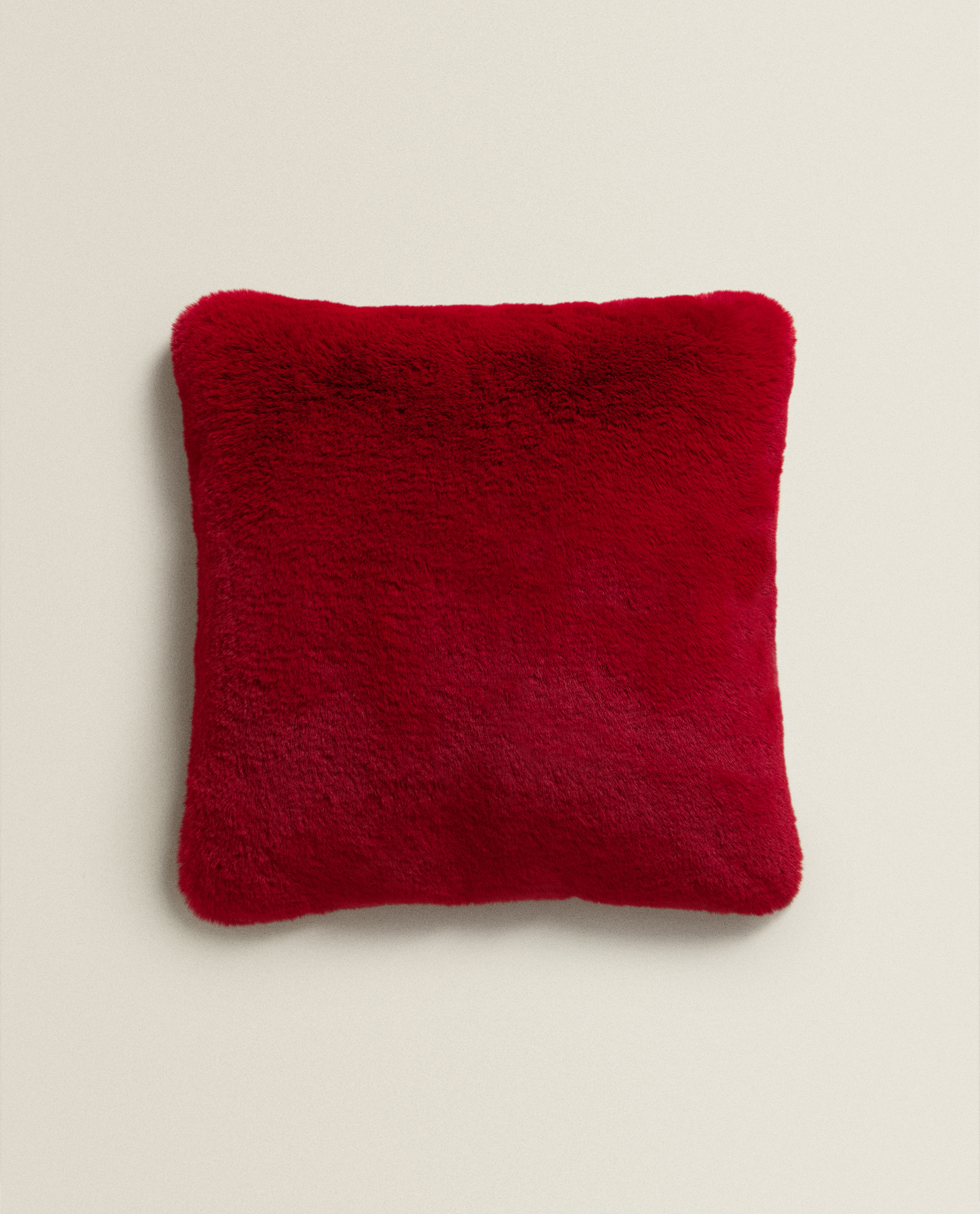 Red Fuzzy Cushion Cover Cushions Living Room Sale Zara