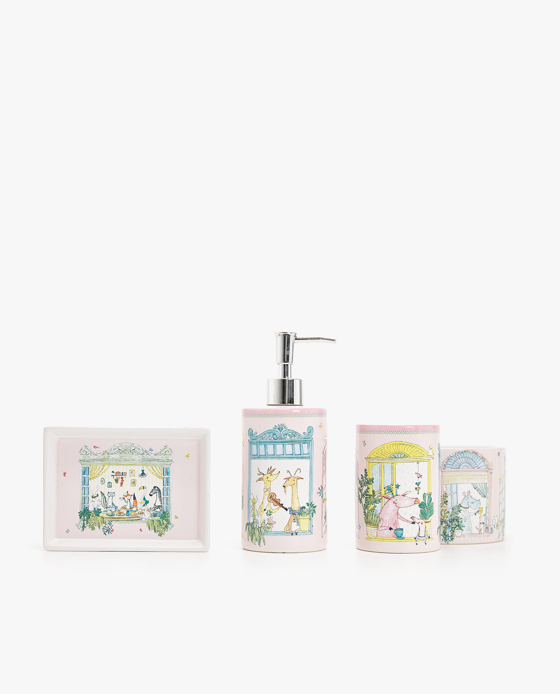 Ceramic Animals And Letters Bathroom Set Bathroom Accessories Bathroom Kids Zara Home Lithuania