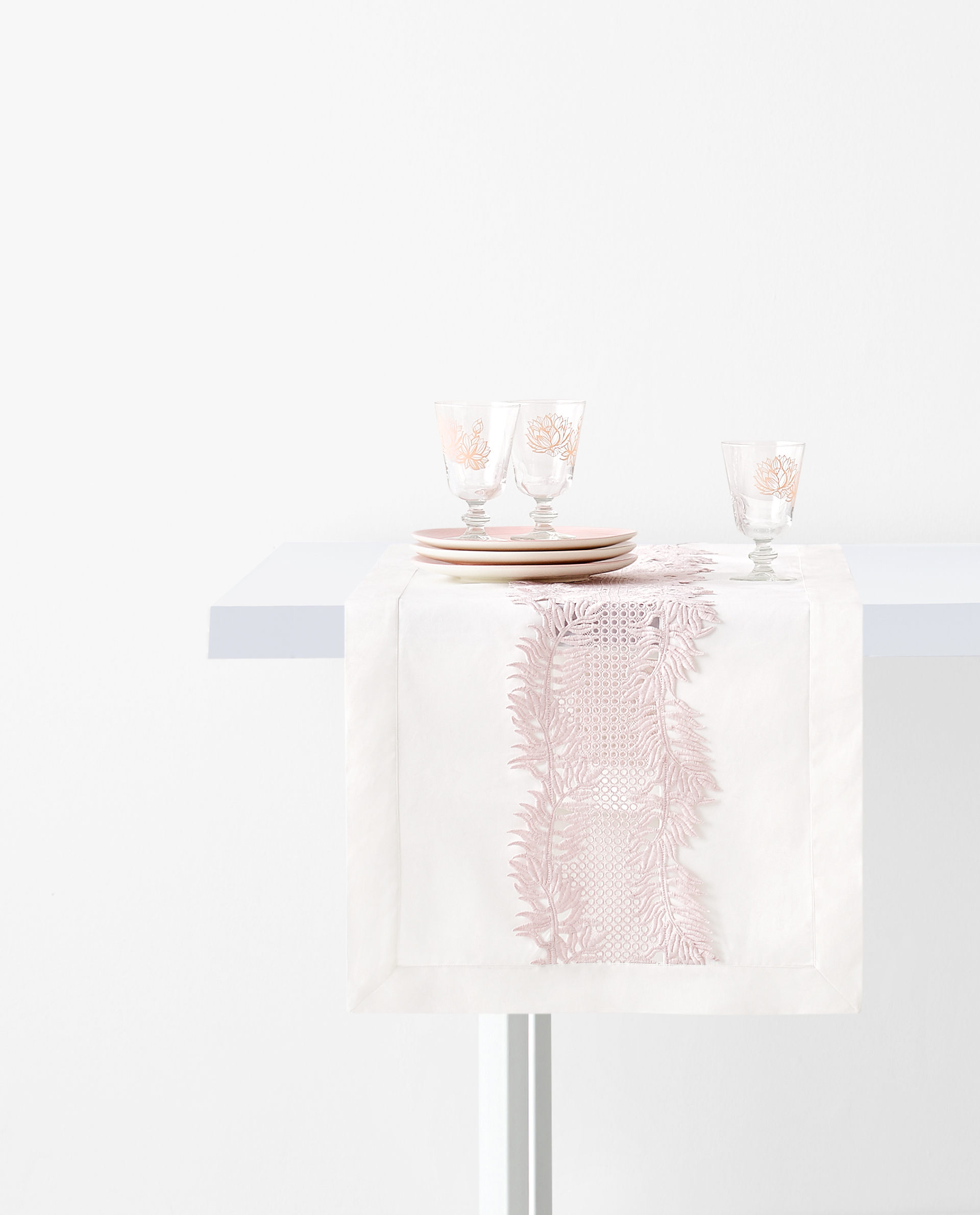 Embroidered Cotton Table Runner Runners Kitchen Dining Embroidered Cotton Table Runner