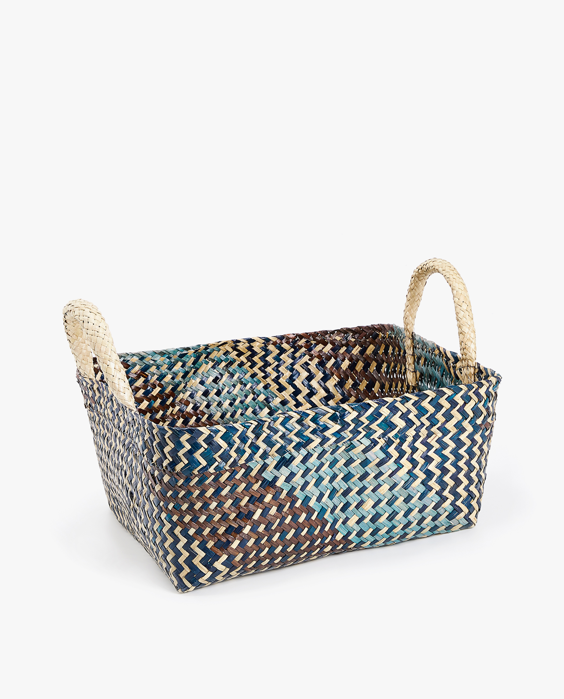 Large Two Tone Basket With Handles Baskets Decoration Zara Large Two Tone Basket With Handles
