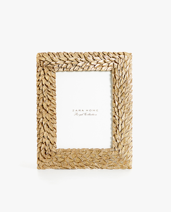 Photo Size 13x18 Cm Frames Decoration Zara Home United Gold Leaf Design Frame