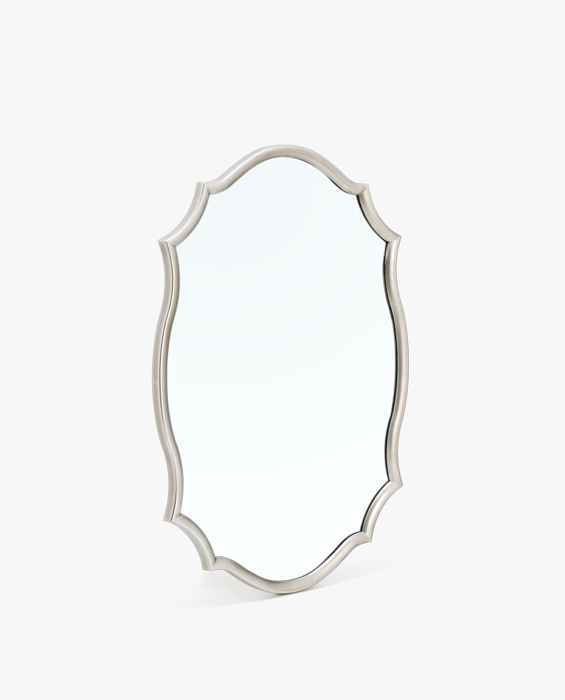 Silver Toned Wavy Border Mirror See All Photo Frames Silver Toned Wavy