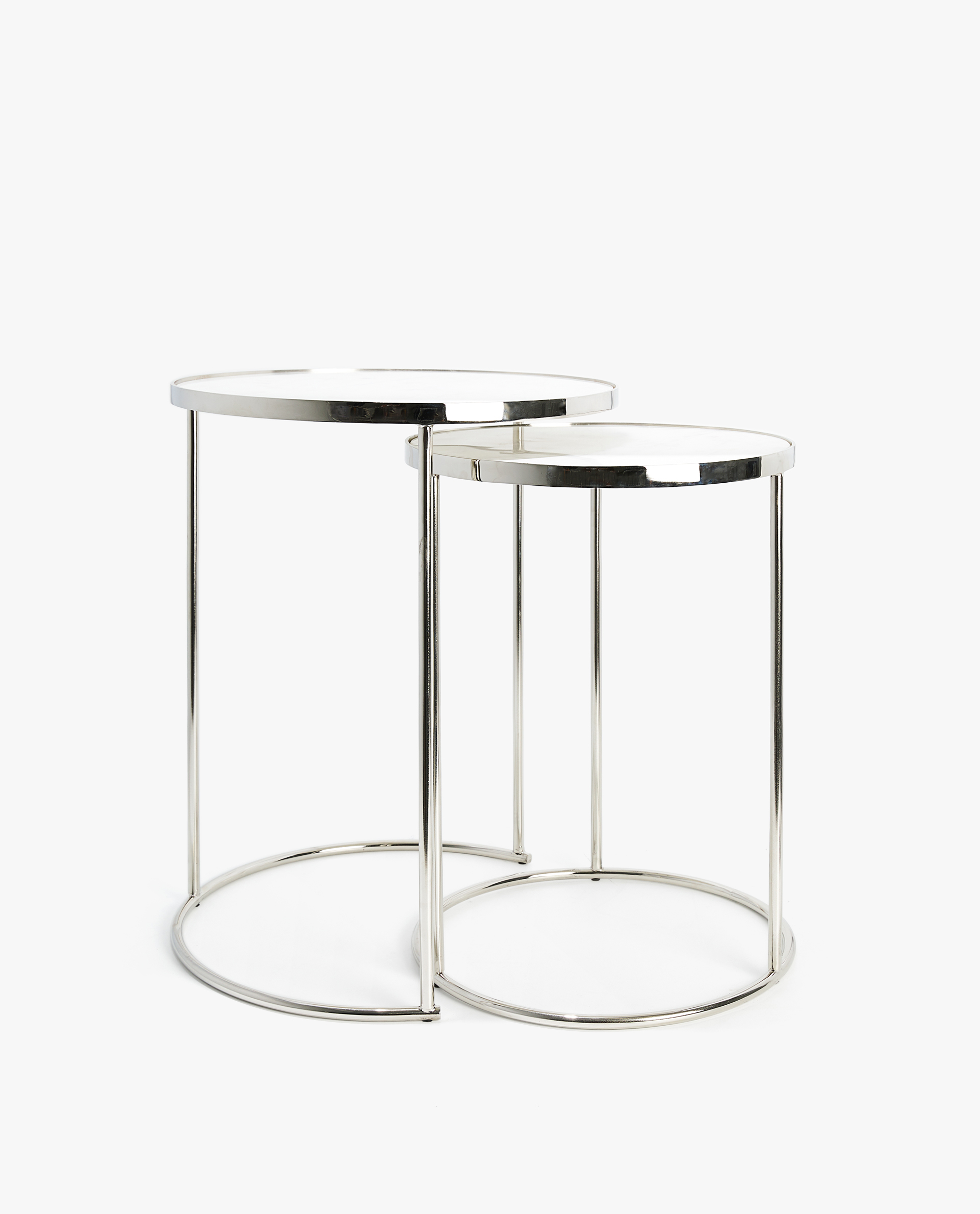 Silver Marble Nest Of Tables Set 2 Furniture Decoration Silver Marble Nest Of Tables Set 2
