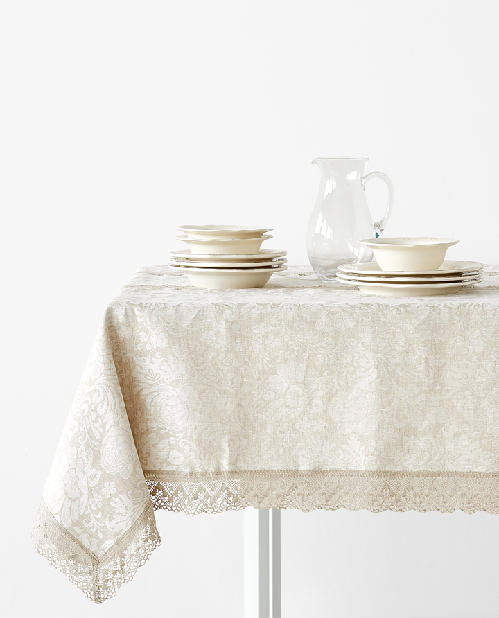Tablecloths And Napkins Zara Home New Collection Image Of The Linen Tablecloth With Lace Trim