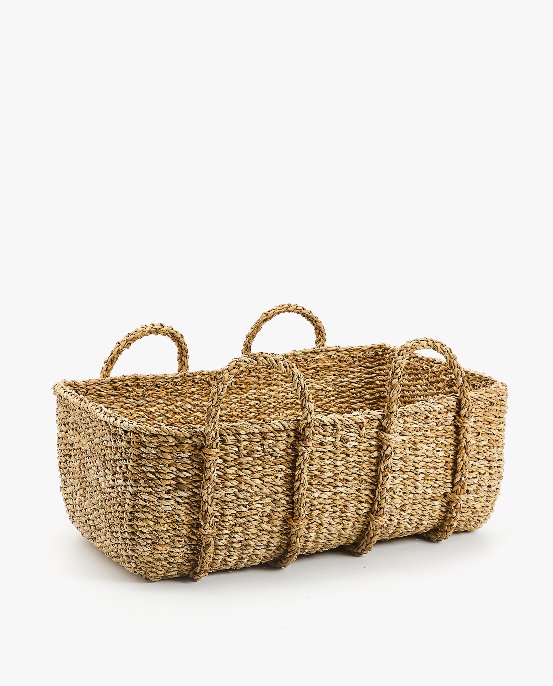 rectangular basket with handles