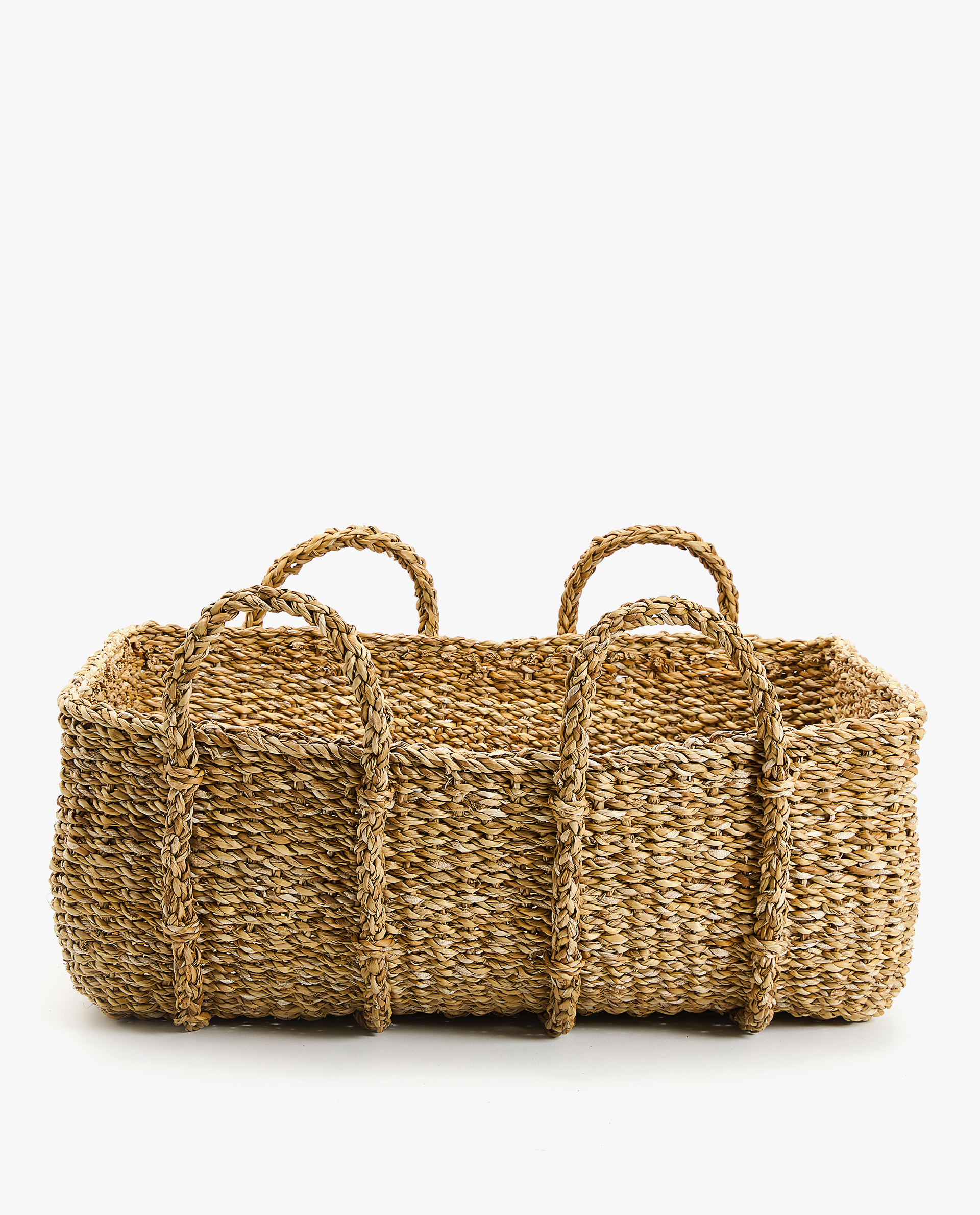 rectangular basket with handles