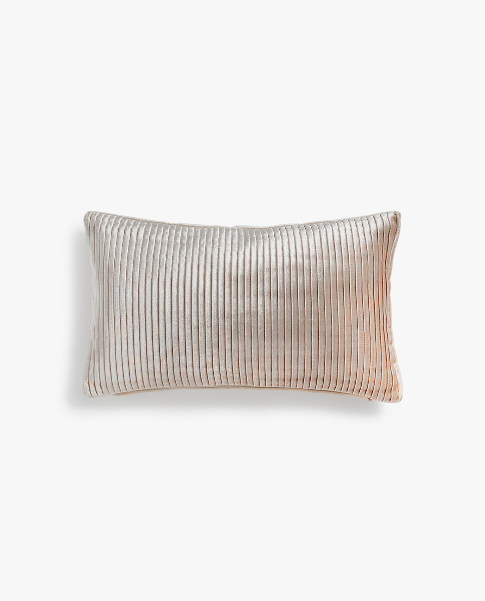 Cushions Zara Home New Collection Pleated Velvet Cushion Cover