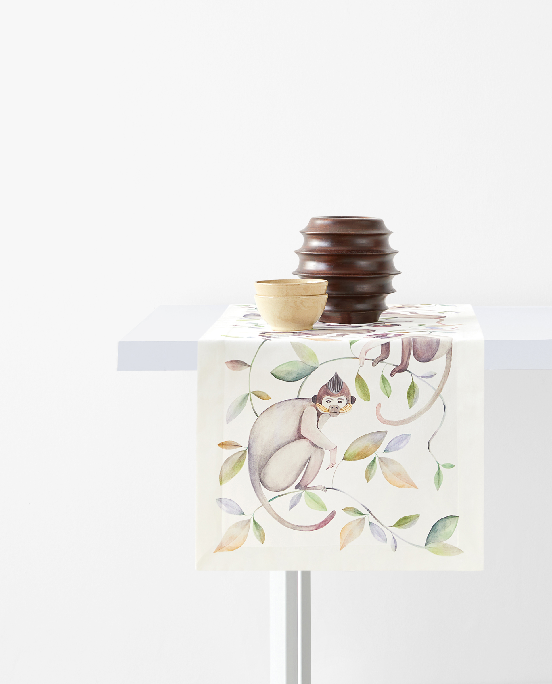 monkey print table runner