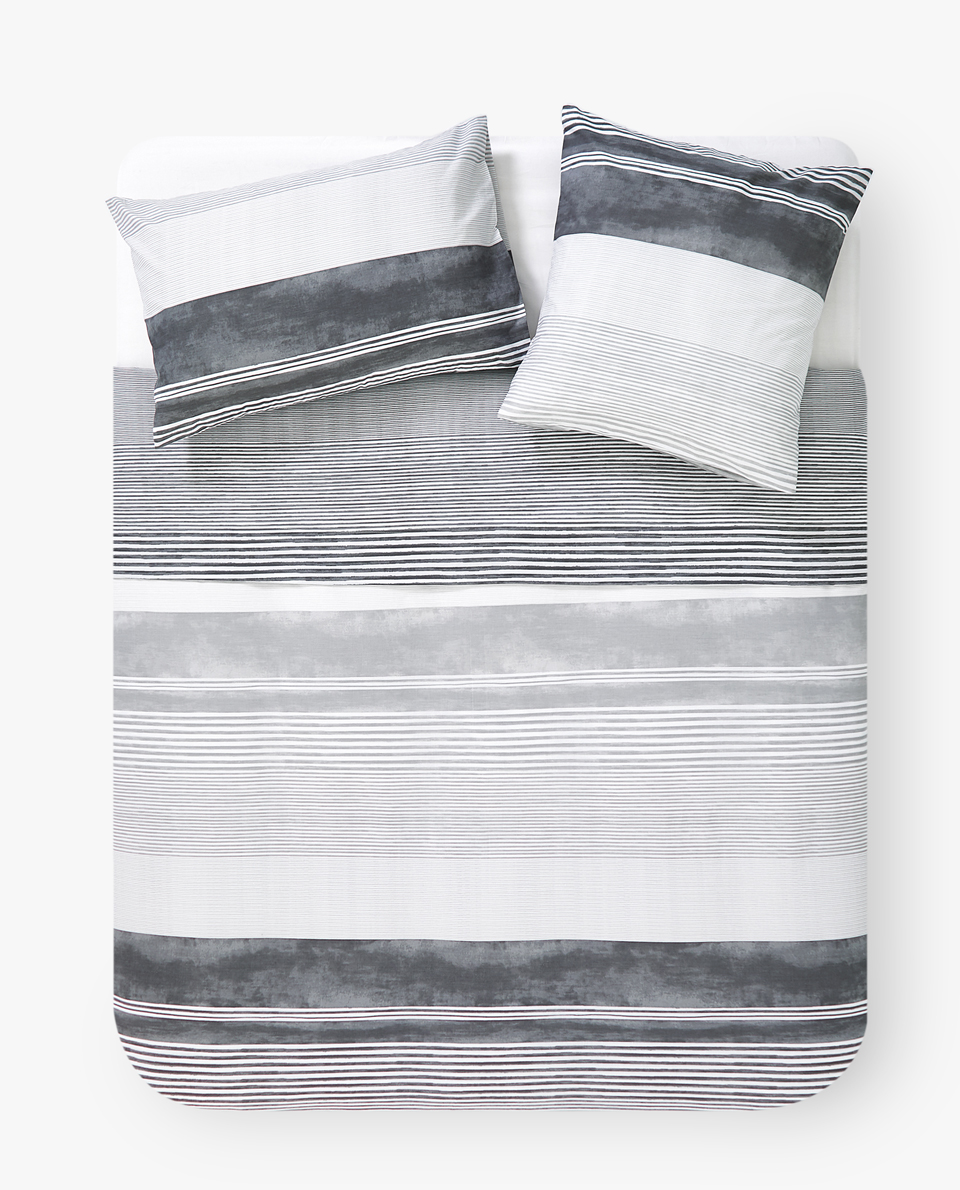 Grey Stripe Print Duvet Cover Pillowcases Bedroom Zara Home