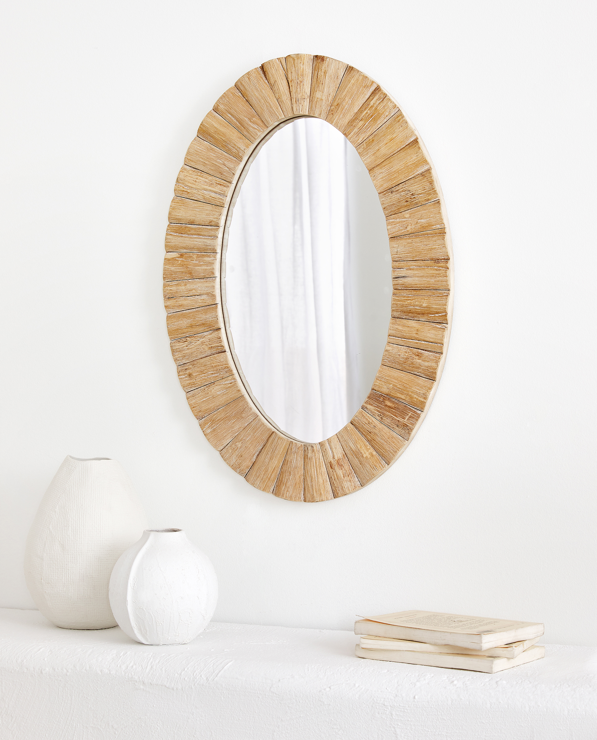 Oval Wooden Mirror