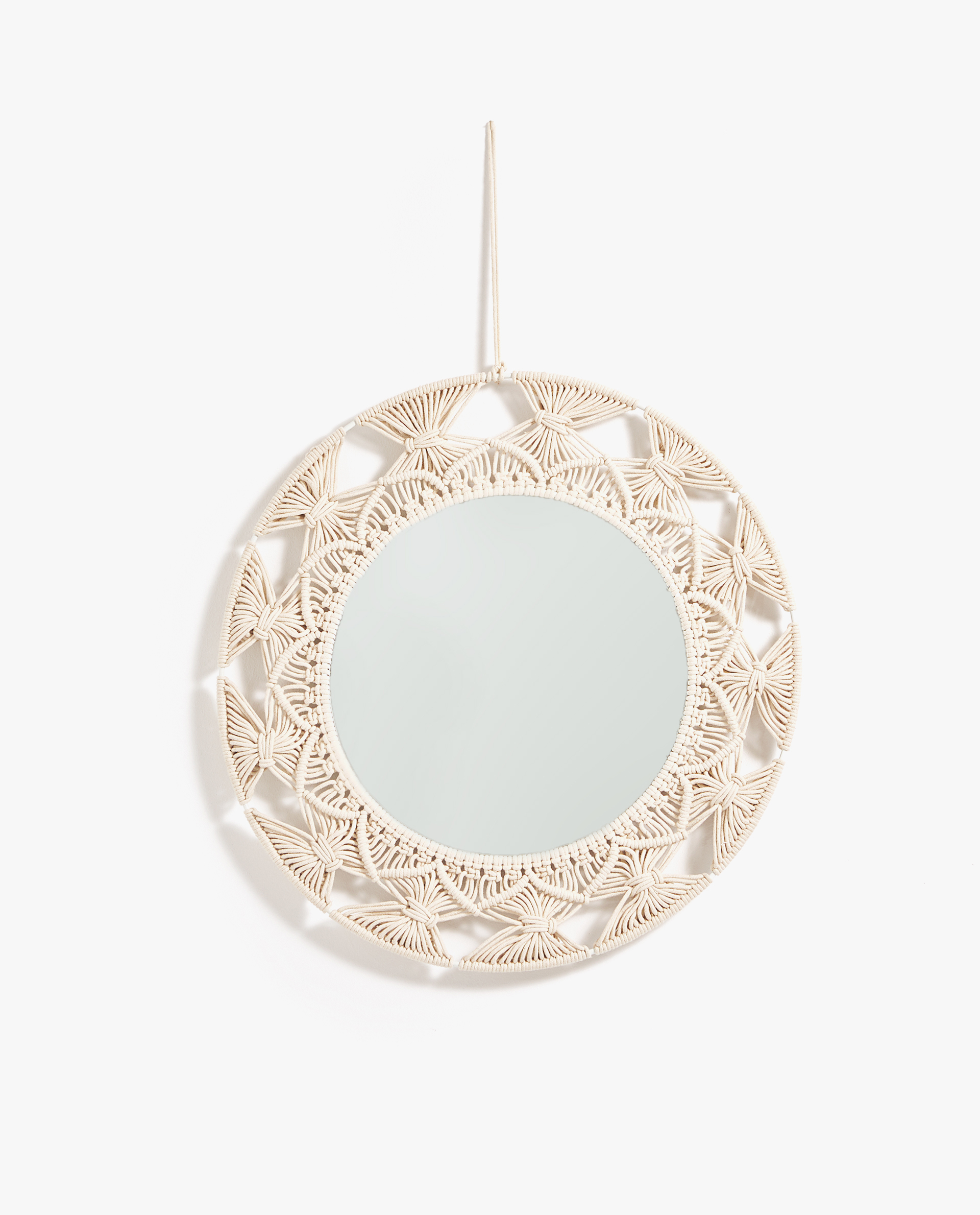 Round MacramÉ Mirror Ashtrays And Incense Holders Decoration Round MacramÉ Mirror