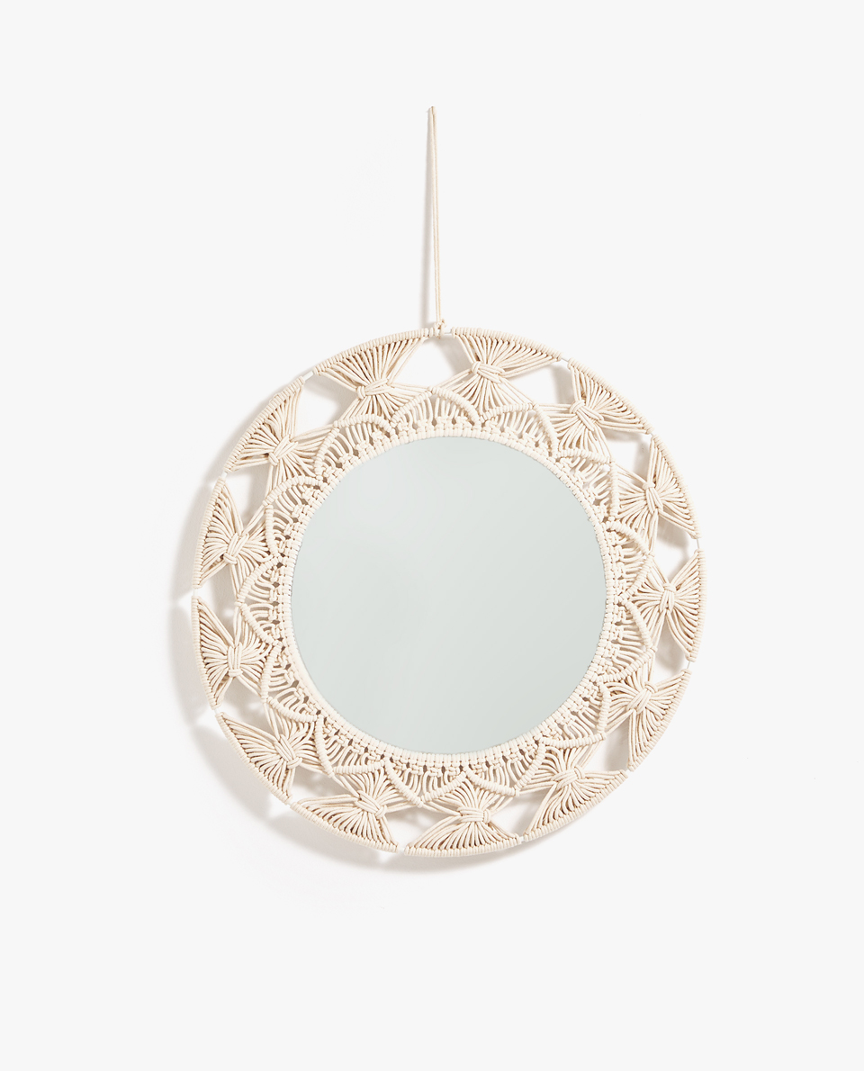 Round Macrame Mirror
