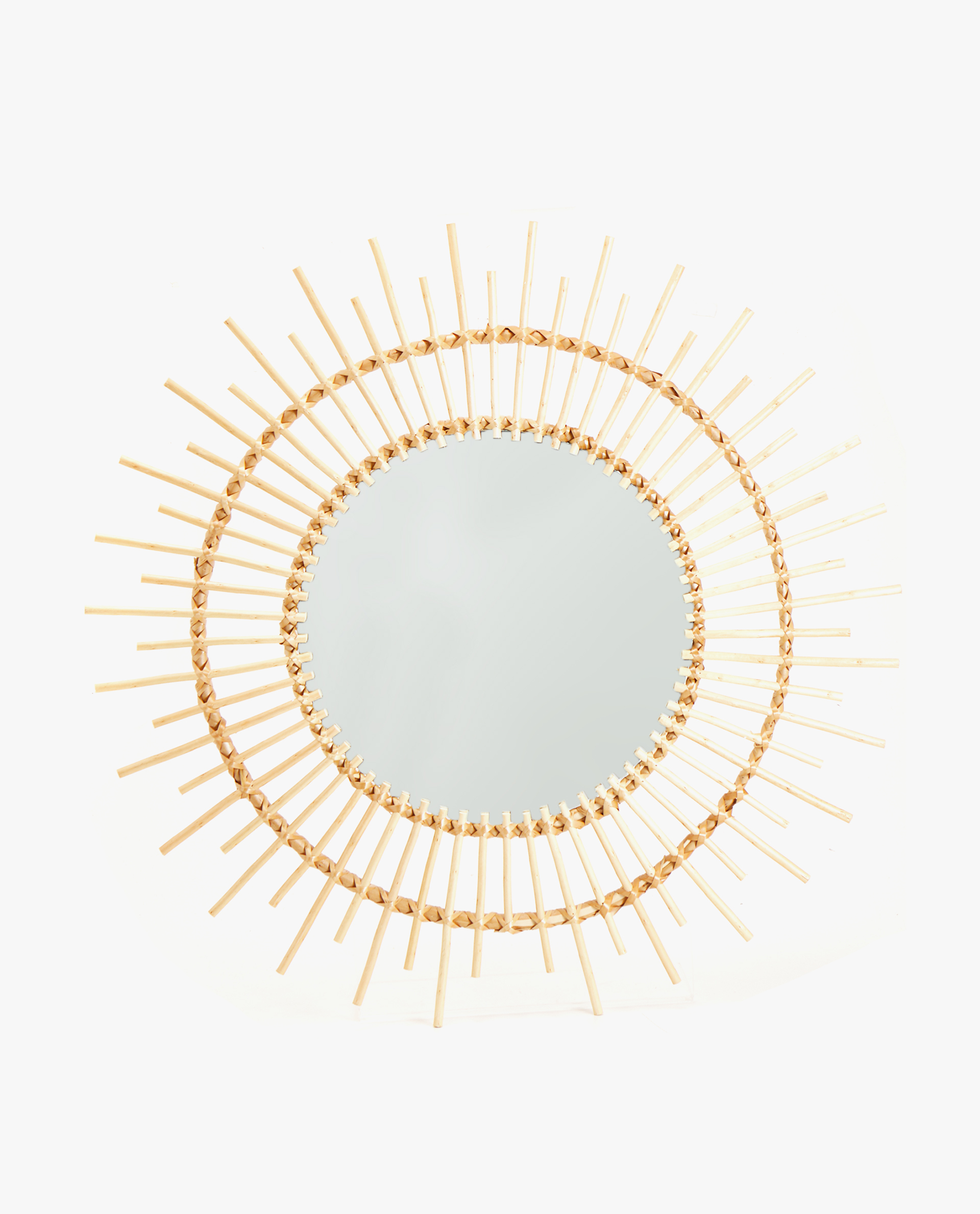 Large Bamboo Sun Mirror