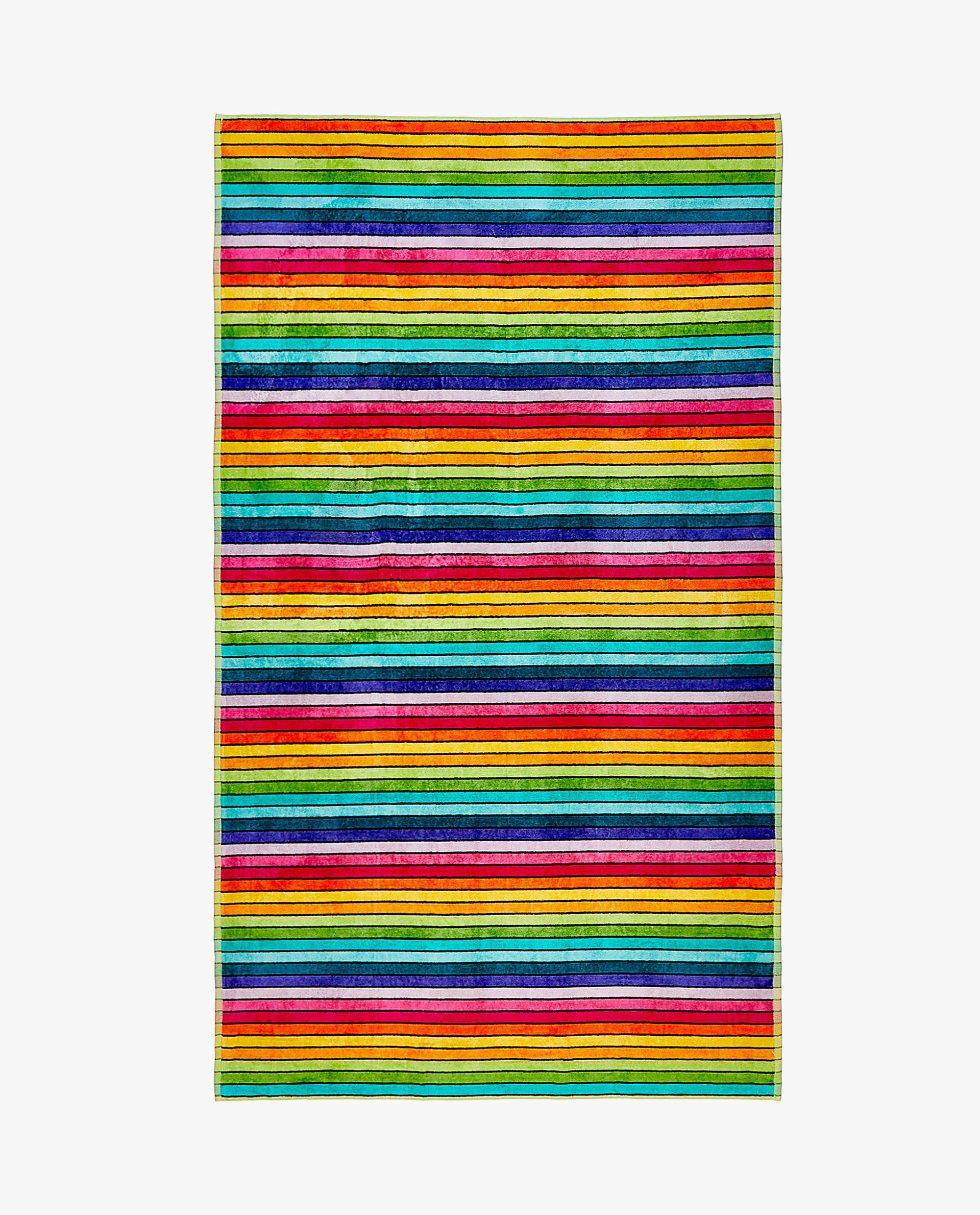 Serviette De Bain Coton Lignes Multicolores