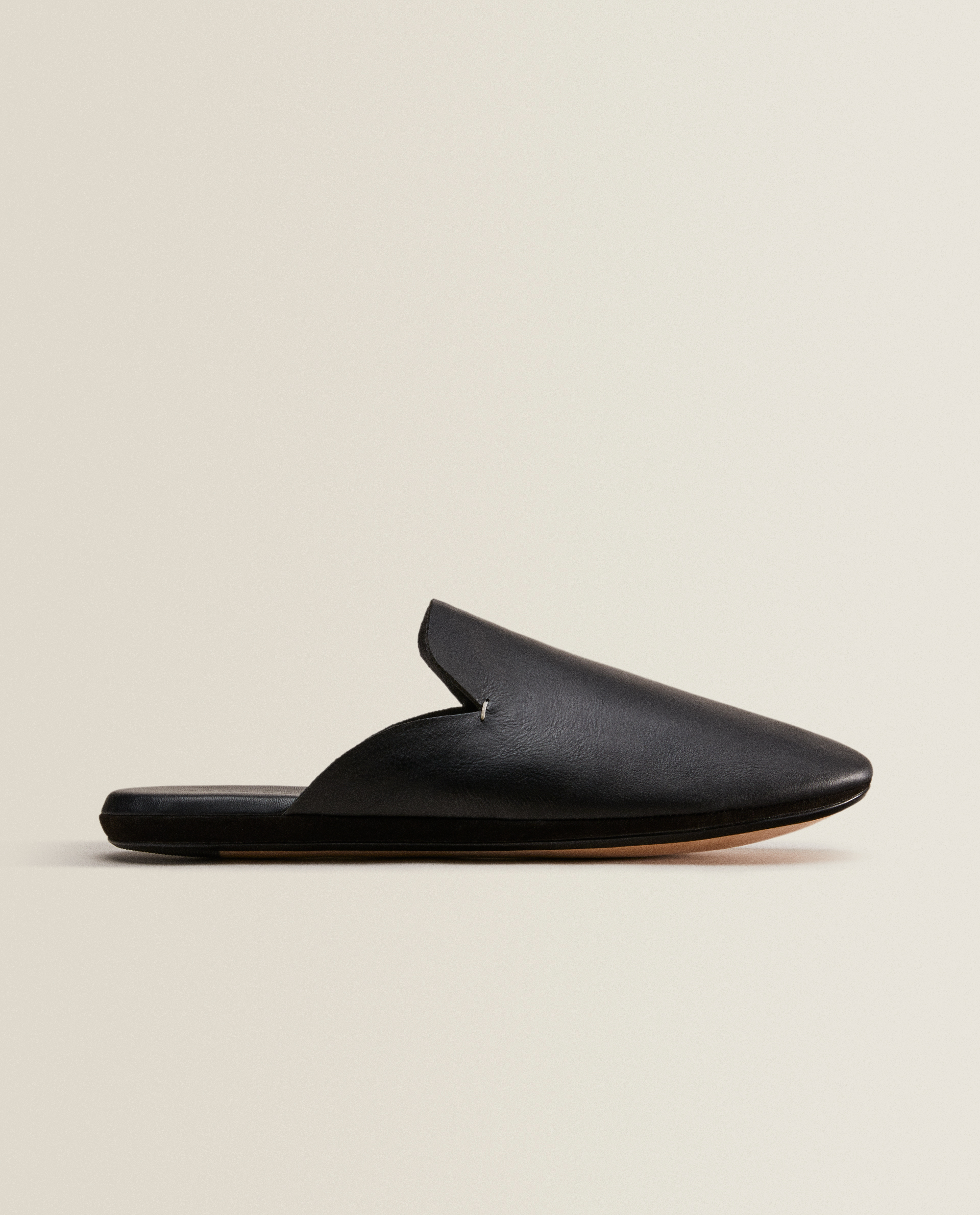 zara leather slippers