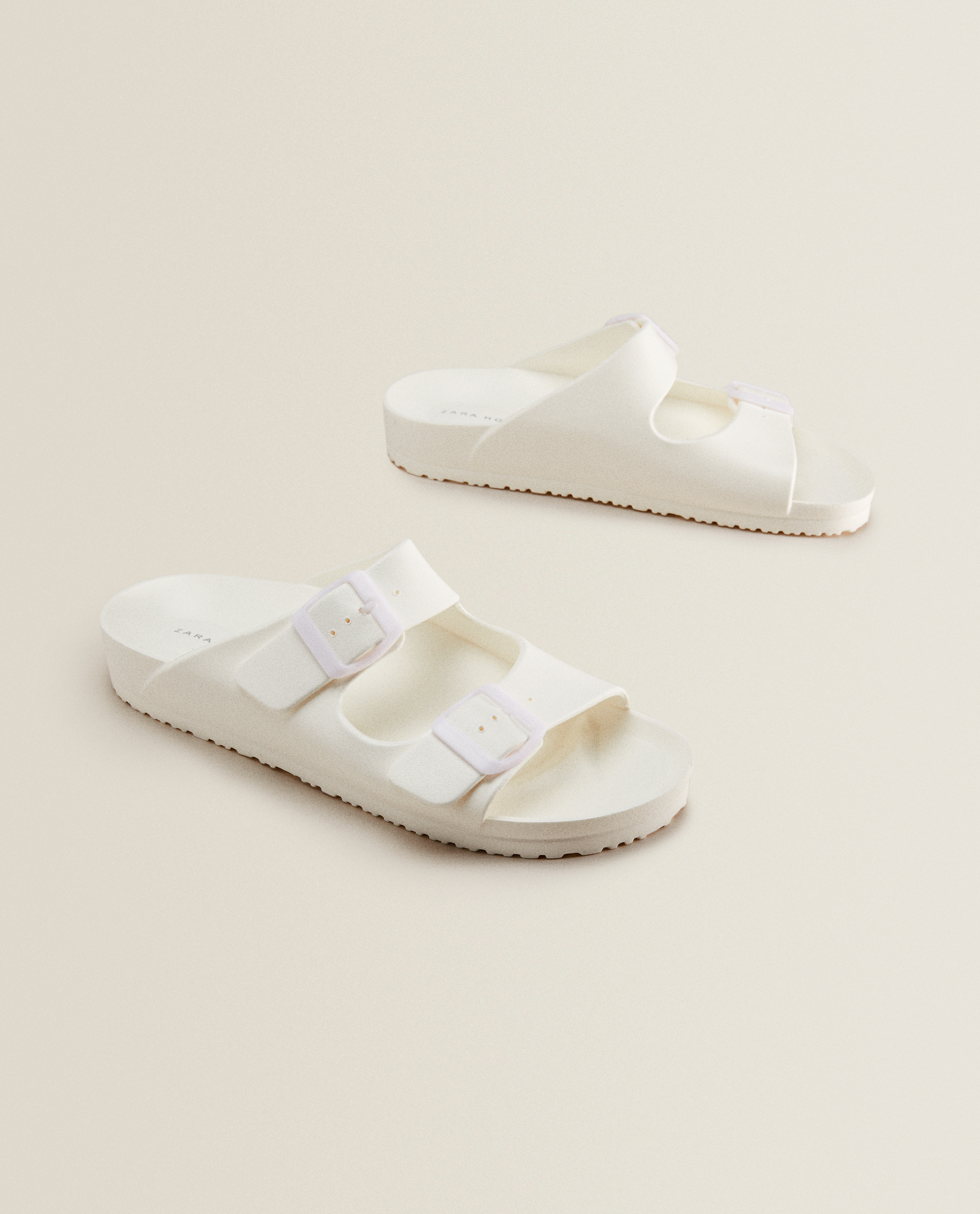 white two strap sandals
