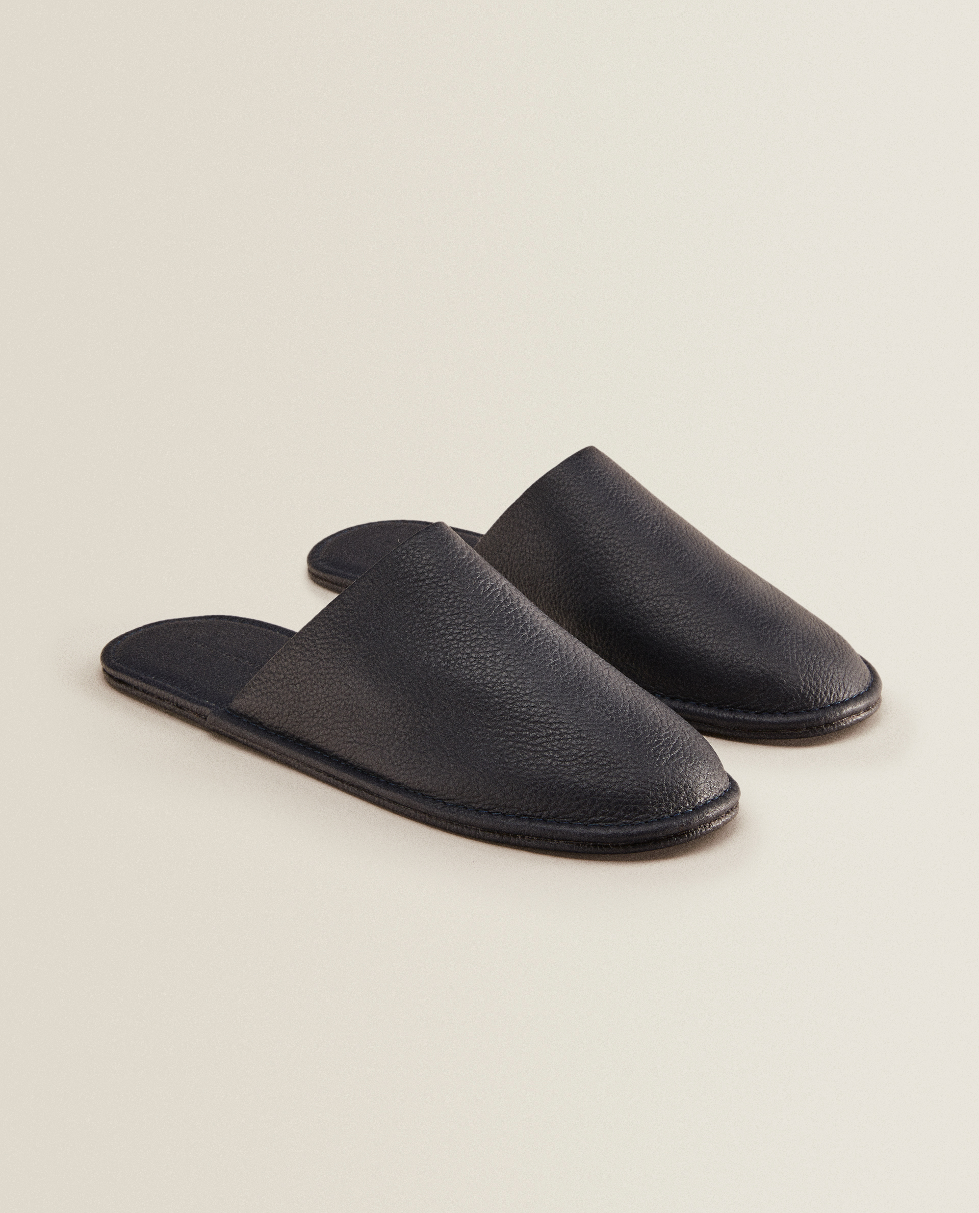 zara leather slippers