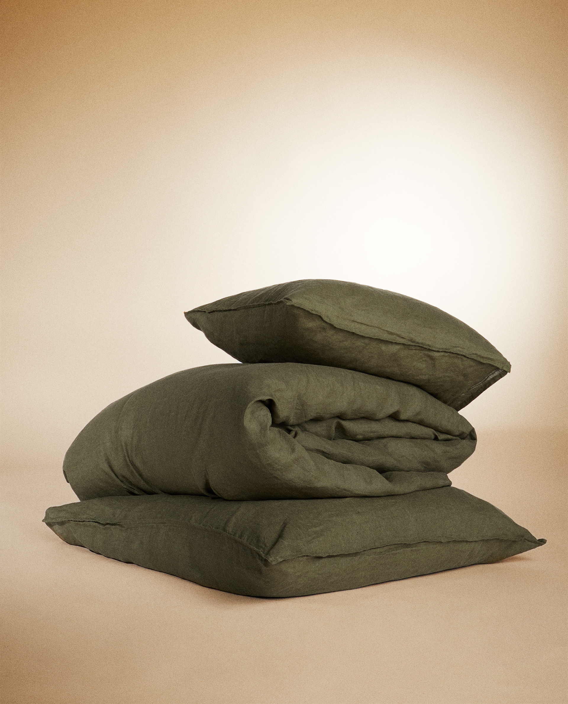 Housse De Couette Lin Lave Kaki Housses De Couettes Linge De Lit Chambre Zara Home France